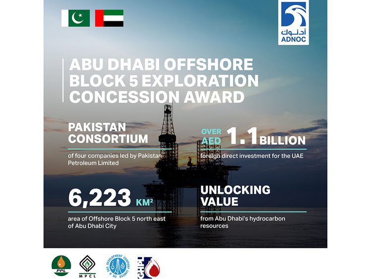 Pakistan’s four energy companies secured an offshore exploration contract from UAE blue-chip ADNOC